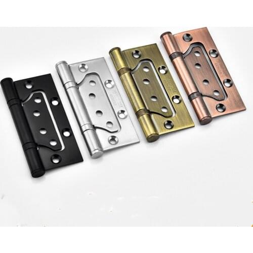 Black Stainless Steel 4 inch Flush Hinge Real Bearing Door Hinges For Heavy Doors Antique Furniture Accessories