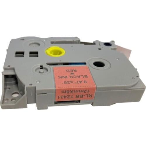 Black on Red TZe-Z431 Compatible Label 12mm*8m For PT-E115 Tape