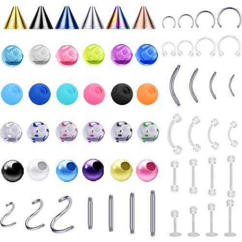 DIY Balls Stainless Steel Nose Septum Piercing Labret Monroe Lip Rings Conch Tragus Helix Piercing Carilage Earrings Barbell