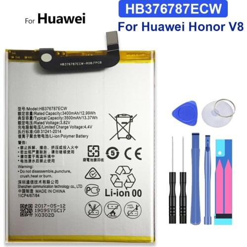For HUAWEI Honor V8 Battery HB376787ECW For Hua wei Honor V8 HonorV8 for Batteria GB/T18287-2013 T18287 2013