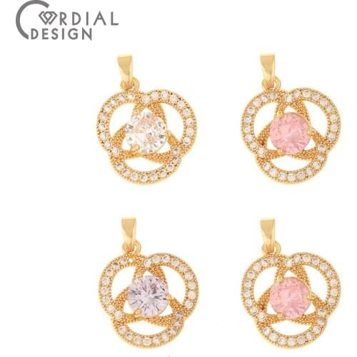 Cordial Design 30Pcs 17*20MM Jewelry Findings & Components/Hand Made/DIY Charms/Jewelry Accessories/CZ Pendant For Necklace