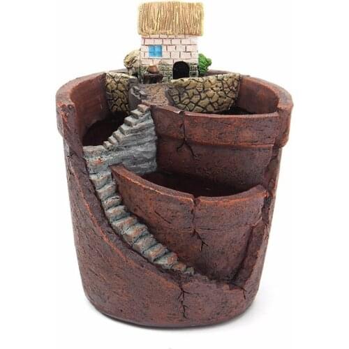 1pc Plants Pot With City Of Sky Flowerpot Combination Creative Plants Pot Resin Succulent Plant Pot Trough Box Bed Garden Tools