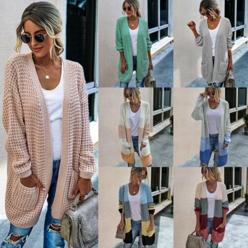 Cardigan Long Knitted Sweater Coat Women Autumn Winter Long Sleeve Cardigan Knitted Sweaters Coat Femme Warm Long Overcoat