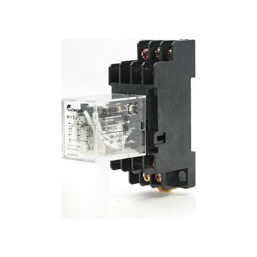 DC 48V Coil 3PDT 11 Pins 5A 240VAC/28VDC Electromagnetic Power Relay w Base