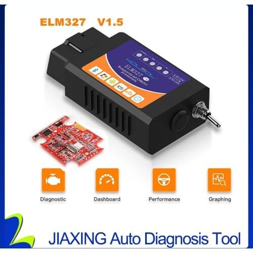 KOLSOL ELM327 V1.5 Bluetooth OBD2 Scanner with Switch modified for For-d CH340+25K80 chip HS-CAN / MS-CAN