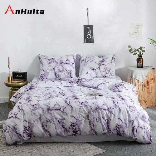 Bedding set 2-3 piece set, modern marble printing duvet cover pillowcase single double queen size king bed (no sheets)
