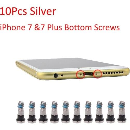 10 Pcs Bottom Screws Pentalobe Replacement Screw Set For Apple iPhone 7 7Plus Silver
