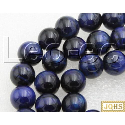 AAA 10mm 12mm round navy blue Tigers Eye Stone Loose Beads for Jewelry Making Strand 15" V1475