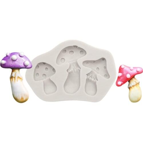 M031 New Mushroom Shape Cake Mold Silicone 3D Leaf Fondant Cake Decorating Tools Soap Mold Silicone Grass Cake Mold