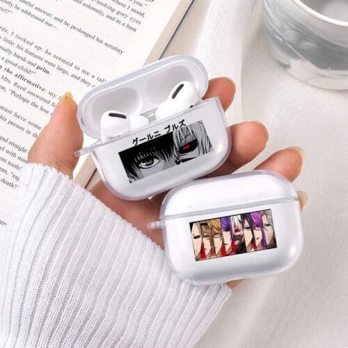 Cute Japan Anime Tokyo Ghoul Earphone Case for AirPods Pro Transparent Protective Cover for Airpods 3 Charging Box Capa
