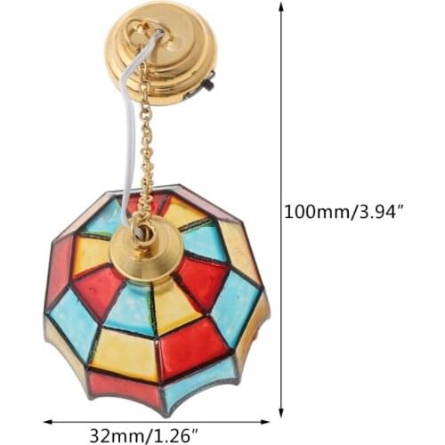 1:12 Scale Mini LED Chandelier Ceiling Lamp Model Dollhouse Miniature Accessory