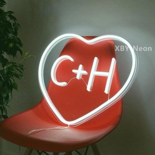 Custom Heart Initials Neon Sign, Wedding Neon Sign, Wedding Gift Neon Sign, LED Neon Sign, Custom Wedding Sign, Night Light