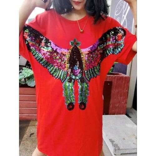 New Phoenix With Sequined Patches Fashion Applique lron on Patch for Clothes Bags DIY Decal Apparel Accessory 1Set(2pcs)