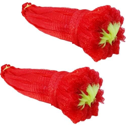 New 100 PCS Reusable Red Gardening Net Plastic Mesh Bags of Fruit String Bag Fruit Growth Mesh Bag Length 45 cm