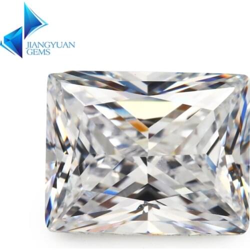 50Pcs Rectangle Shape 5A+ White Color CZ Stone 1.5x2-13x18mm Synthetic Gems Brilliant Cut Cubic Zirconia Stone For Necklaces