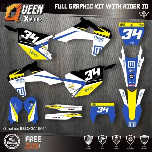 Queen X MOTOR Custom Team Graphics Decals Stickers Kit For Husqvarna Decal 2019-N TC FC TX FX FS 2020-N TE FE 125-450CC 11