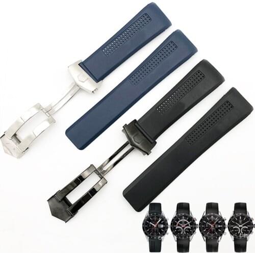 Hight Quality Watchbands For TAG HEUER CARRERA Watch Accessories Men Silicone Watch Bracelet Rubber Soft Watch Band Watch Strap