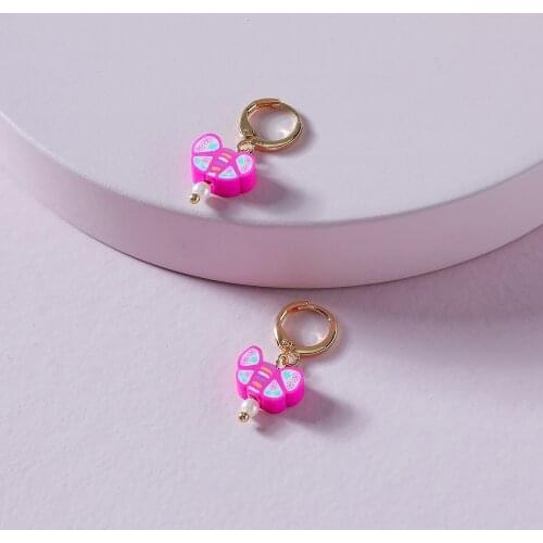 LUNA CHIAO Fashion Jewelry Clay Butterfly Drop Earrings for Women