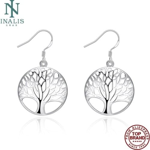 INALIS Drop Earrings For Women New Korean Classic Life Tree Dangle Earrings Fashion Jewelry 2020 Wholesale Statement Earrings