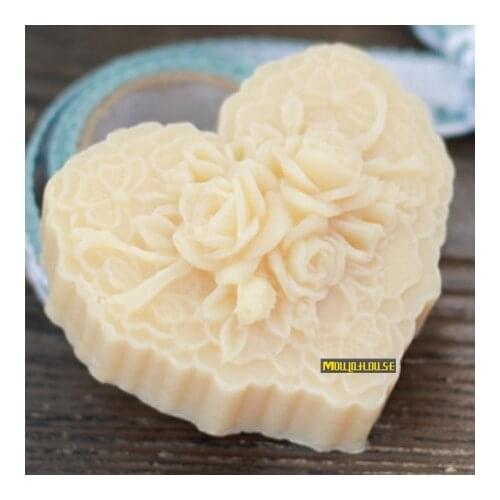 Wholesale 3D Heart Shaped Handmade Soap Form Silicone Mold Rose Flower Molds Candle Mould Candy Moulds Fondant Decorating Molds