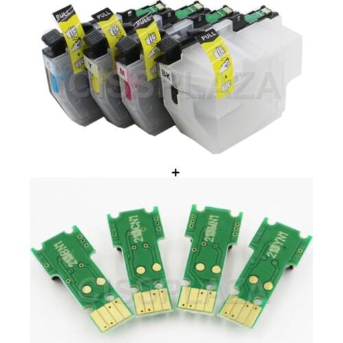 CISSPLAZA 1x Refill cartridge+ exrtra chip LC3619 LC3619XL compatible for Brother MFC-J2330DW MFC-J2730DW MFC-J3530DW printer