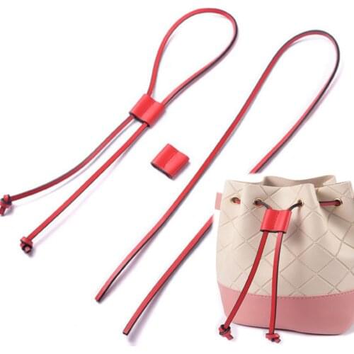 100% Real Leather Bucket Bag Straps Shoulder Bags Drawstring Strap Handbag Handle Replacement Strap Accessory Part DIY STP283