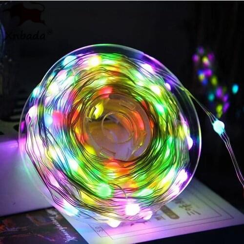 USB SK6812 LED String Christmas Lights For Bedroom WS2812B RGB Led Light Bluetooth Music Full Color Addressable Individually 5V