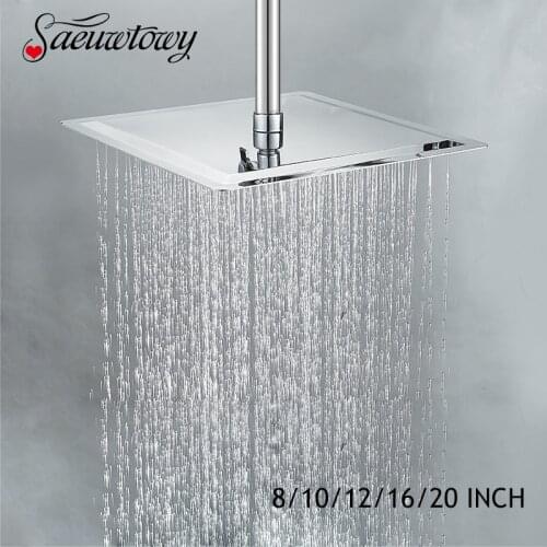 Ultra-thin Free Shipping Bathroom Accessories Slim 8 "/ 10" / 12 "/ 16" / 20 "Square 304 Stainless Steel Rain Shower Chrome