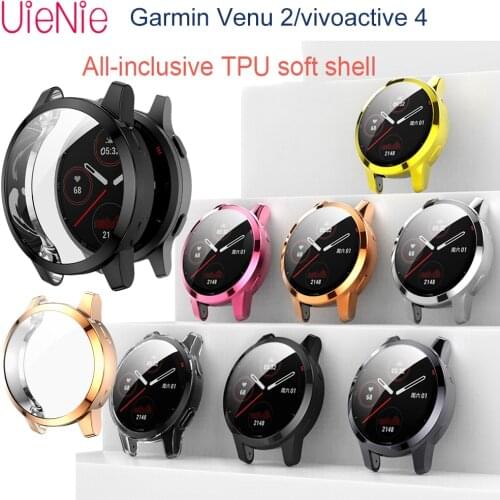 TPU Electroplated All-inclusive Protective Shell For Garmin Venu 2/ Vivoactive 4 Universal Watch Case Full Cover Frame Cases