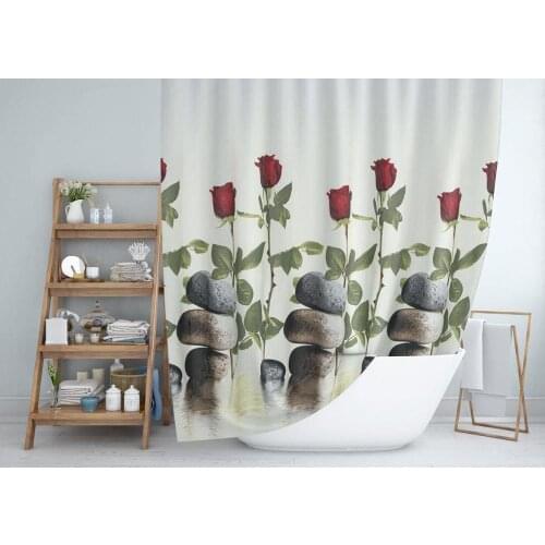 Zethome 12005 Multi Colour Shower Curtain Modern Design Polyester Fabric Waterproof Washable Mould (71"x78")