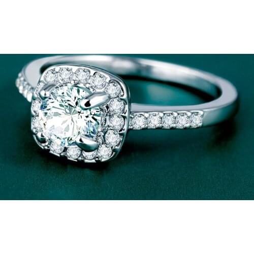 BICUX New Fashion Engagement White Crystal Rings for Women Classic Cubic Zirconia Elegant Love Ring 2019 Female Wedding Jewerly