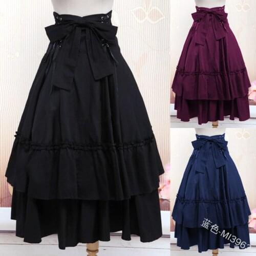 Lolita Dress Women Vintage Medieval Skirt Bandage Gothic Revival Party Masquerade Wearing Costumes Pirate Draped Skirt