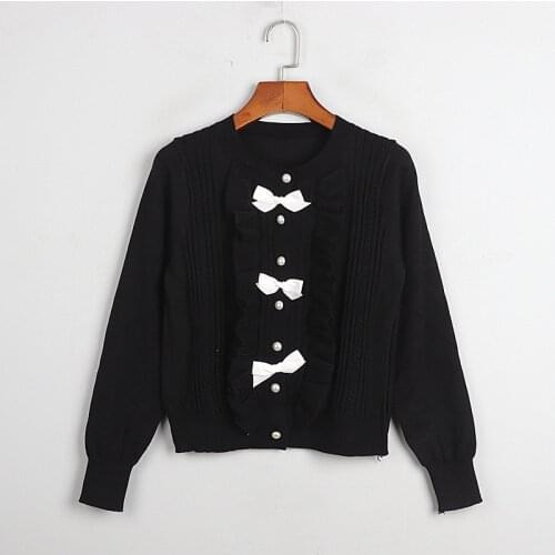 1101 2020 Autumn Sweater Free Shipping Crew Neck Long Sleeve Kint Black White Fashion Womens Clothes S m L dl