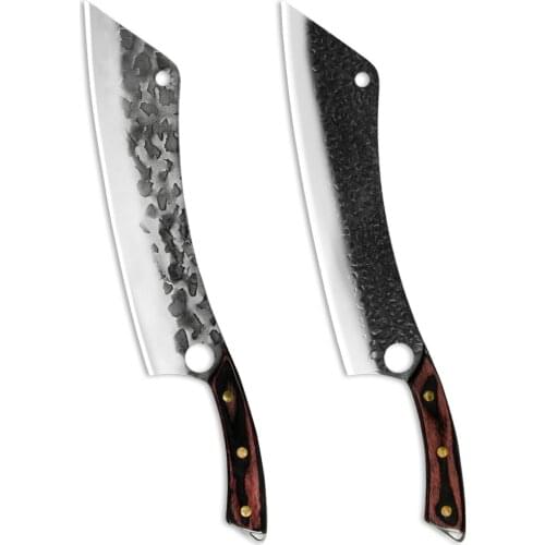 12.5 Inch Meat Slicing Knife Kitchen Cooking knife High Carbon Steel Stone Washing Meat Cleaver Chef knife With Wooden Handle