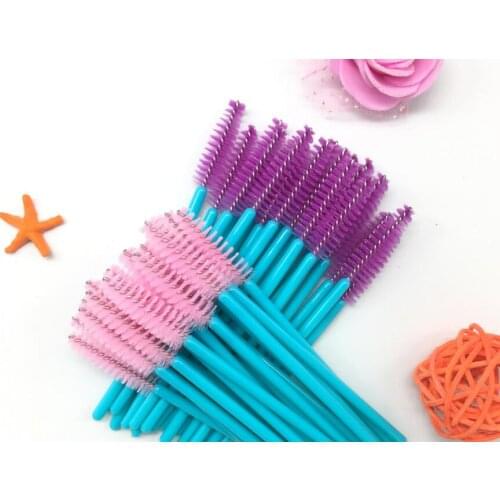 20000pcs make up brush synthetic fiber Disposable Eyelash Brush Mascara Applicator Wand Brush Cosmetic Makeup Tool Rose Red