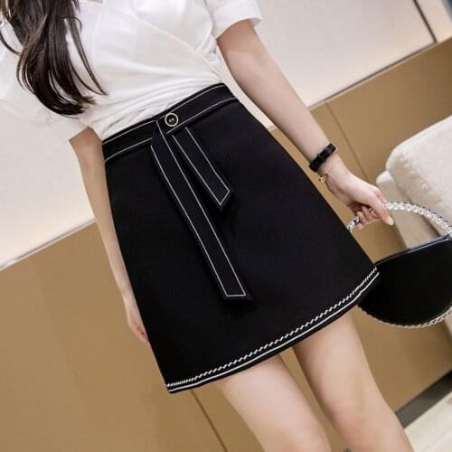 Women 2021 Summer New Fashion Slim A Line Skirt Female Solid High Waist Mini Skirt Office Lady Wild Chic Skirts Mujer Faldas Y80
