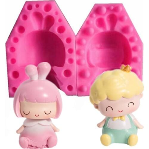 3D Princess Prince Silicone Mold for Chocolate Fudge Cake Sugarcraft Biscuit Bakeware Tool Kitchen Accessories