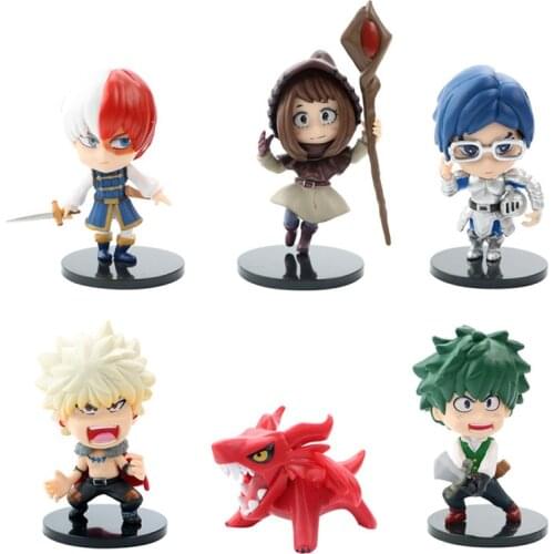 5-9cm 6pcs/set My Hero Academia Figure Midoriya Izuku Todoroki Shoto Bakugou Katsuki Himiko OCHACO URARAKA PVC Figures Toys