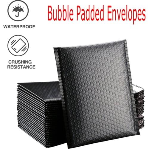 50Pcs Bubble Mailers Padded Envelopes Lined Poly Mailer Self Seal Simple Convenient Express Bag Waterproof Express Storage Bag