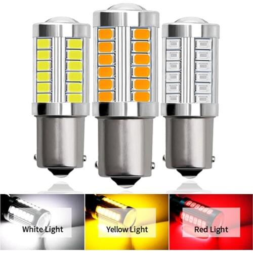 50pcs Car LED Lights 5630*33SMD 1156 BA15S/BAU15S 1157 BAY15D P21/5W Car Tail Bulb Brake Lights DRL Signal Lamp 7443 W21/5W 3157
