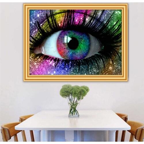 5D DIY Diamond Painting "Colored eyes" Cross Stitch Full Drill Embroidery Diamond Mosaic Art Pictures of Rhinestones Decor Gift