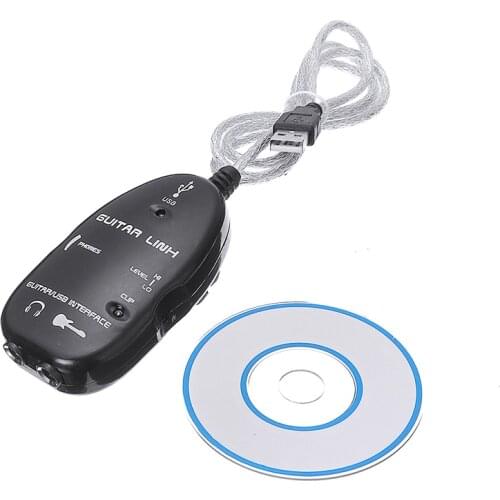 For PC Music Recording Accessories Electric Guitar Cable Audio USB Link Interface Adapter Guitar Parts