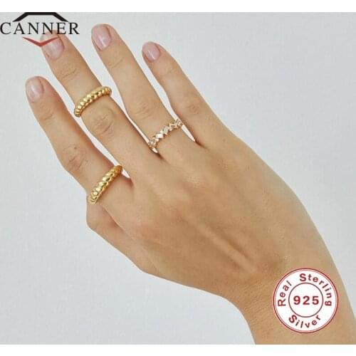 CANNER 925 Sterling Silver 2020 New Minimalist Niche Smooth Twist Ring for Women Creative Simple Ladies Rings Jewelry anillos