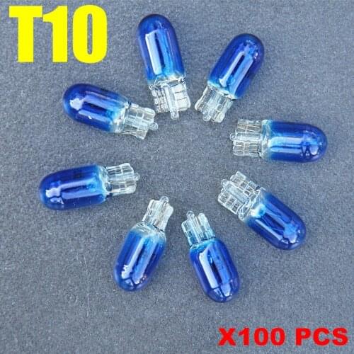 100Pcs T10 3W W5W 194/501 4300K 5W wedges clear car light source Halogen Bulb Signal Interior Car light Lamp car light source