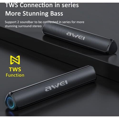 Awei Y333 Portable Speaker Waterproof TWS HiFi Heavy Bass Stereo Sound Wireless Speaker Supports Hands Free Call