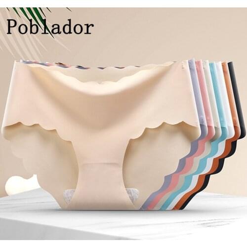 Seamless Women Panties Silk Underwear Comfort Ruffle Briefs Mid Rise Female Sport Panty Soft Lady Lingerie Sexy Briefs Pantys