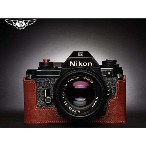 Handwork Photo Camera Genuine leather cowhide Bag Body BOX Case For nikon EM film camera Protective sleeve base shell