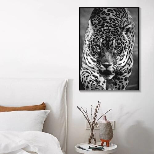 Black White Animal Abstract Picture Leopard Canvas Poster Nordic Print Wall Art Painting Modern Living Room Decoration Unframed