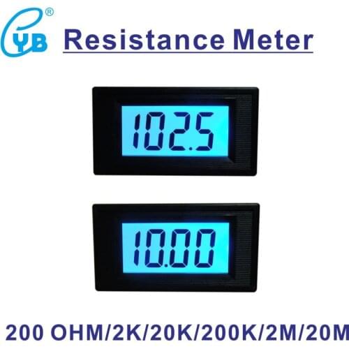 YB5135DR LCD Digital ohmmeter Resistance Meter OHM Meter Impedance Meter resistor Tester 0-200 OHM 2K 20K 200K 2M 20M ohmmetro