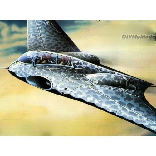 DIYMyModeI German ho-229 fighter bomber DIY Handcraft Paper Model KIT Handmade Toy Puzzles Gift Movie props